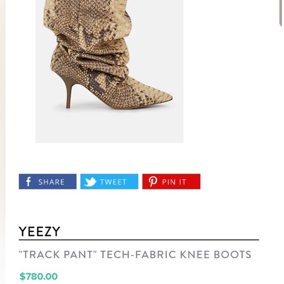 RARE Yeezy snakeskin trackpant-tech knee boots. Size 8 - Picture 4 of 8